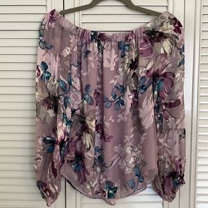 Floral WHBM off the shoulder blouse
